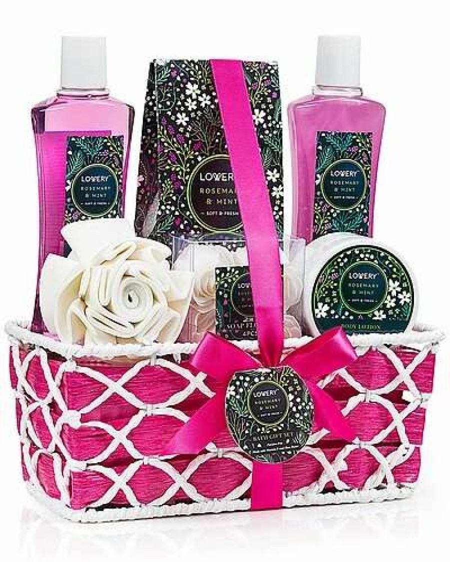 Bath & Body * | Lovery Home Spa Gift Basket In Rosemary Mint, 10Pc Graduation, Anniversary Gift Women