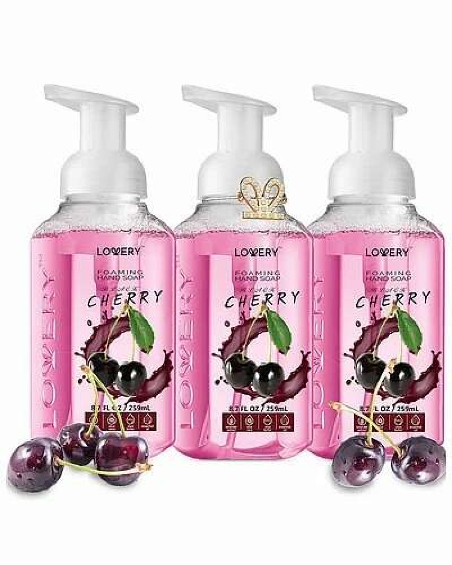 Bath & Body * | Lovery Set Of 3 Foaming Hand Soaps In Black Cherry, Hand Wash For All Skin Types Women