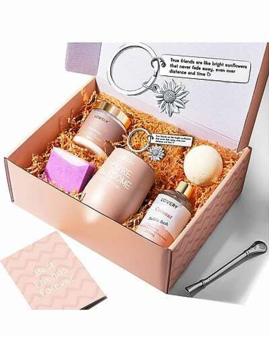 Bath & Body * | Lovery Best Friend Handmade Spa Gift Set, Friendship Birthday Gifts With Tumbler Women