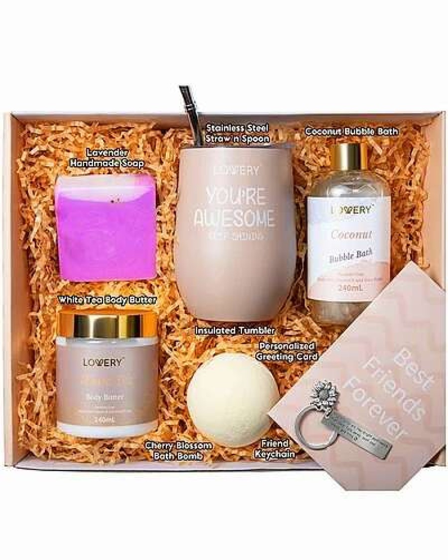 Bath & Body * | Lovery Best Friend Handmade Spa Gift Set, Friendship Birthday Gifts With Tumbler Women