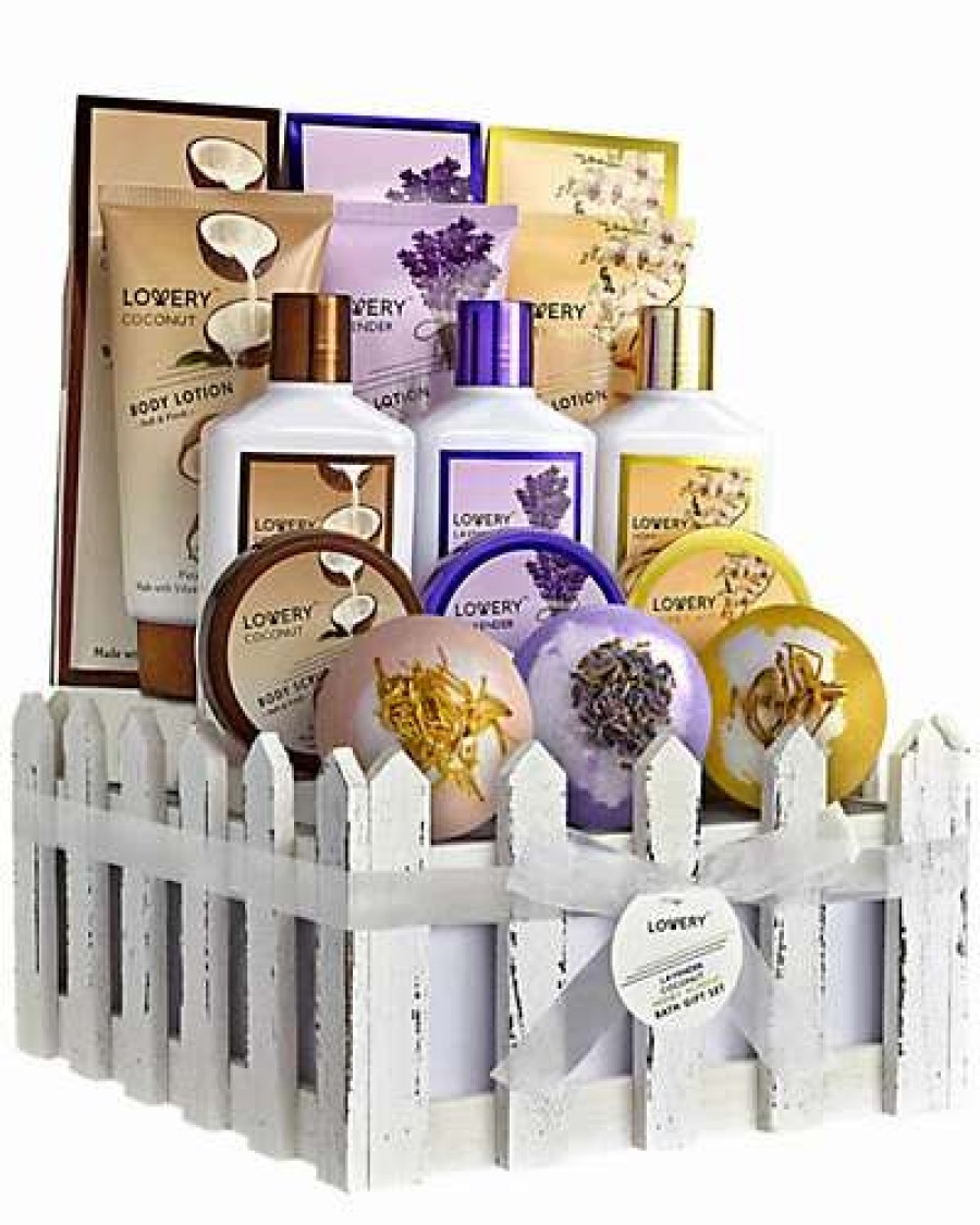 Bath & Body * | Lovery 16Pc Spa Gift Baskets Coconut, Lavender Jasmine, Honey Almond Bath Set Women