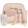 Bath & Body * | Lovery Luxury Enchanted Rose Bath & Body Beauty Kit With Leather Bag, Jade Roller & More Women