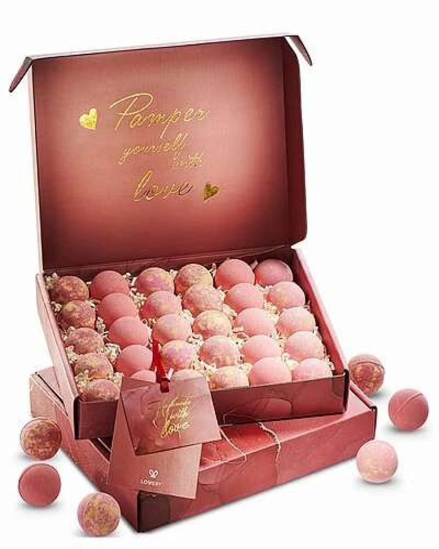 Bath & Body * | Lovery Handmade Bath Bomb Gift Set, 30Pc Bubble Bath Fizzy In Rose Petal, Jasmine, Grapefruit Scents Women