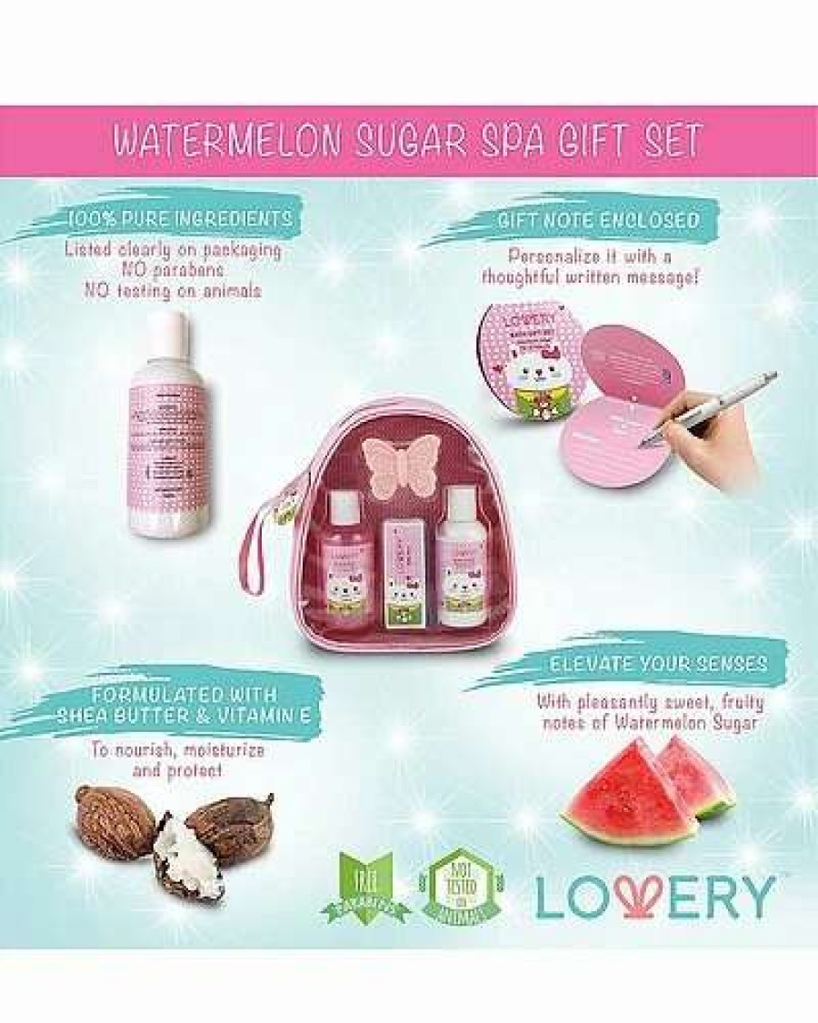 Bath & Body * | Lovery Kids Bubble Bath 5 Piece Set, Watermelon Body Care Package Women