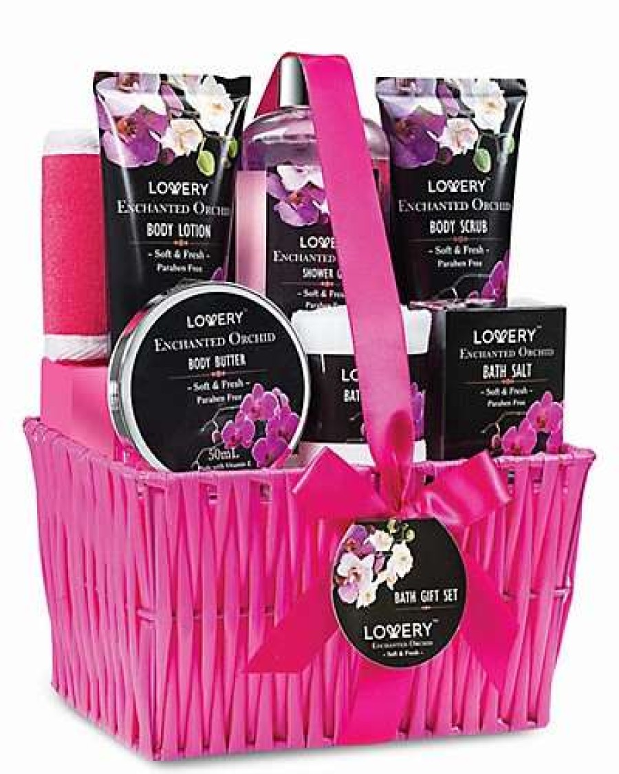 Bath & Body * | Lovery 9Pc Enchanted Orchid Home-Spa Gift Basket Women