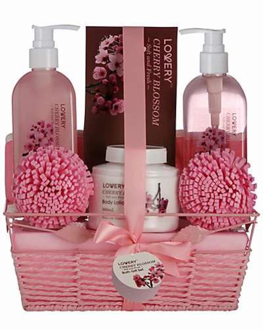 Bath & Body * | Lovery Cherry Blossom Bath & Body Gift Set, 7Pc Self Care Home Spa Kit Women