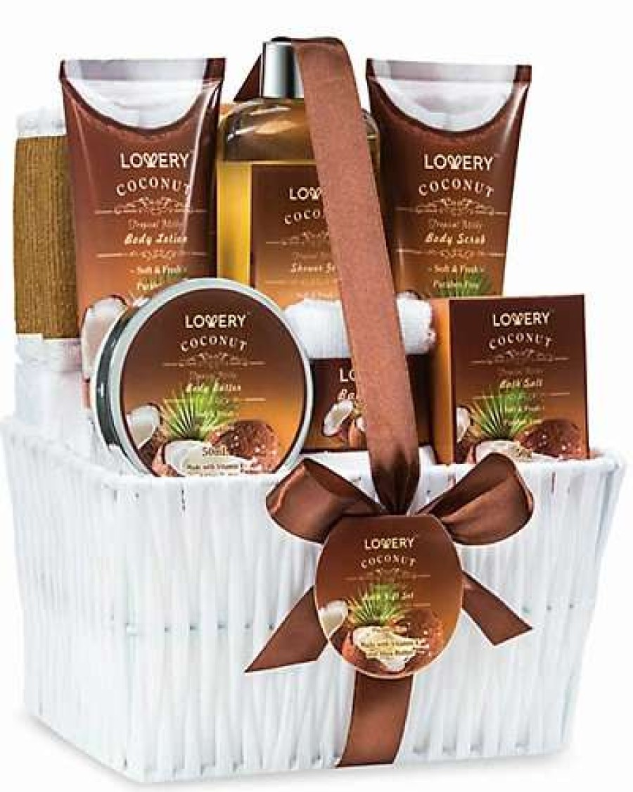 Bath & Body * | Lovery 9Pc Milky Coconut Luxurious Bath & Body Set Women