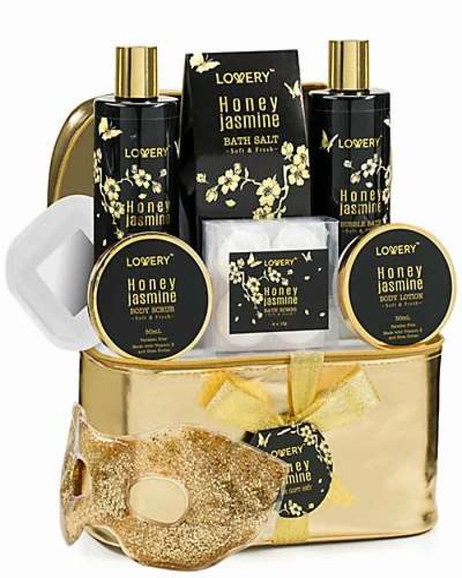 Bath & Body * | Lovery 12Pc Honey And Jasmine Deluxe Bath & Body Spa Set Home Spa Kit Women