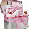 Bath & Body * | Lovery Bath & Body Spa Gift Set Cherry Blossom Essentails With Cosmetic Bag Women