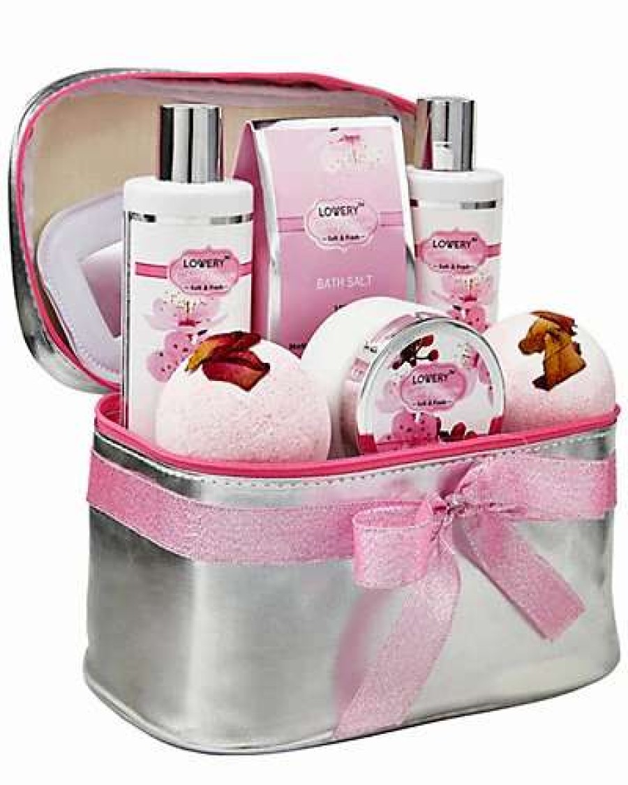 Bath & Body * | Lovery Bath & Body Spa Gift Set Cherry Blossom Essentails With Cosmetic Bag Women