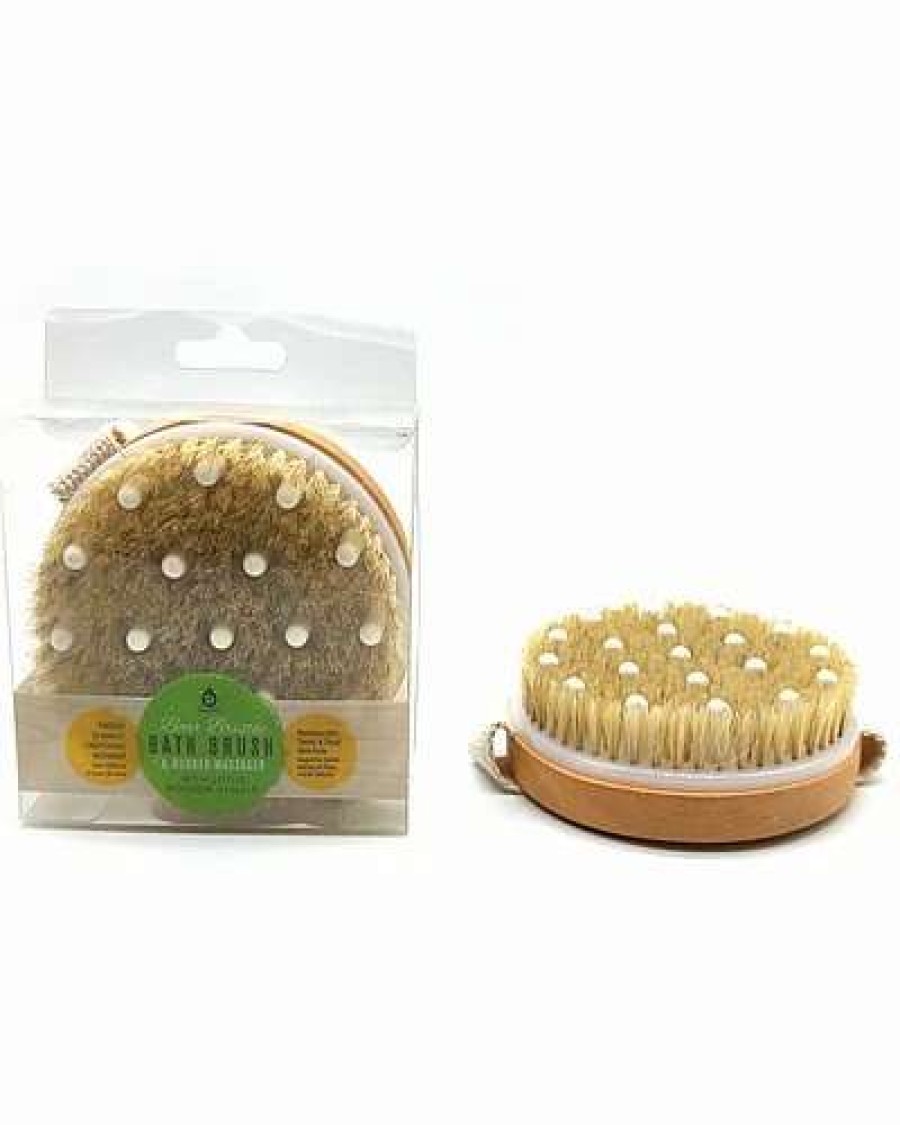 Bath & Body * | Pursonic Boar Bristle Bath Brush & Rubber Massager Women