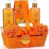 Bath & Body * | Lovery Home Orange & Mango Spa Gift Basket, 7Pc Bath And Body Care Women