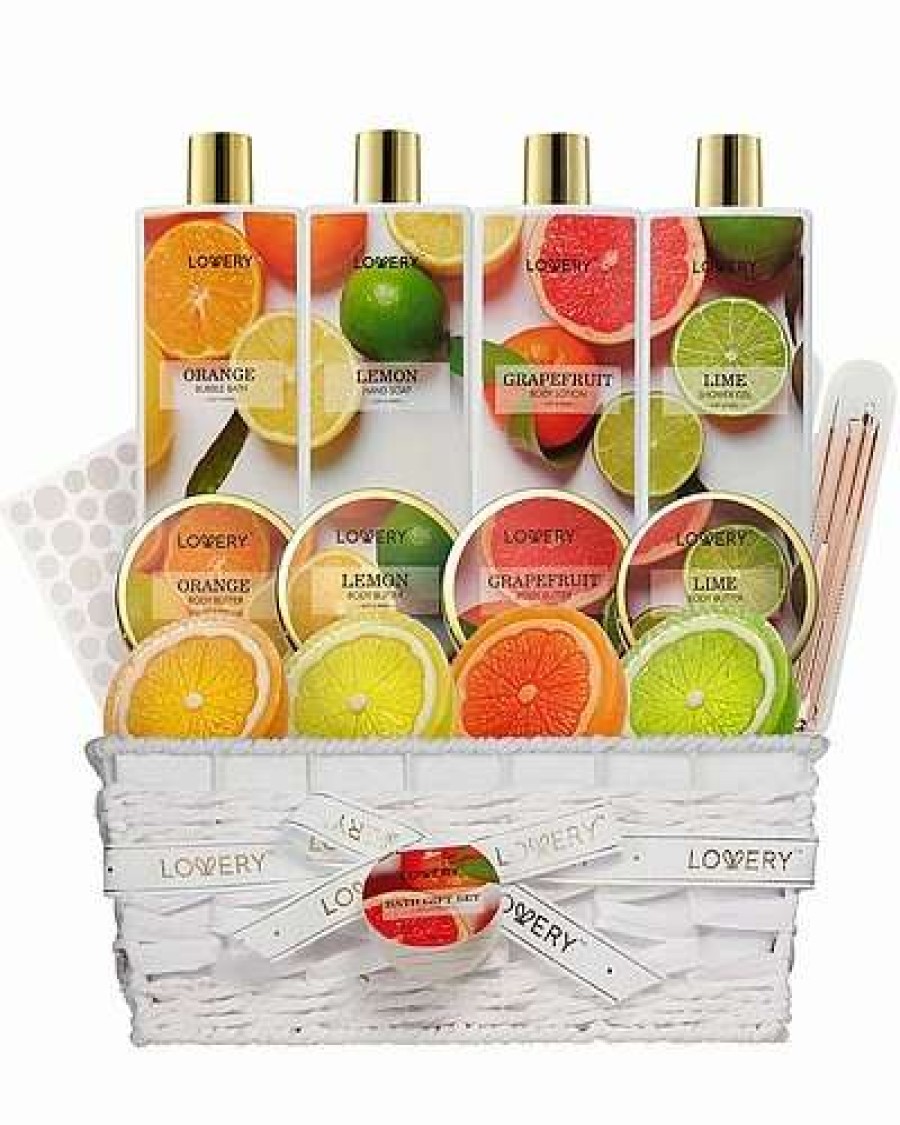 Bath & Body * | Lovery 20Pc Care Package Bath Gift Basket, Stress Relief Spa Kit In Citrus Fragrances Women