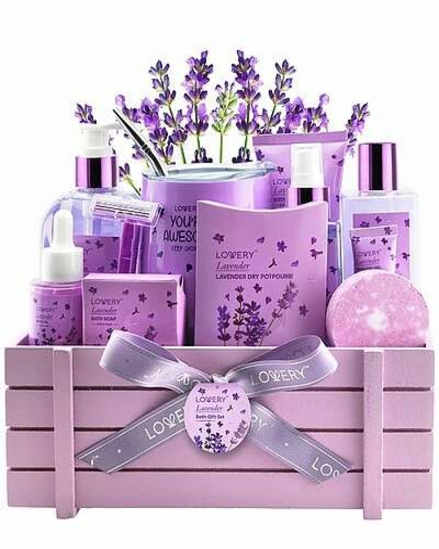 Bath & Body * | Lovery Lavender Bath & Body 12Pc Gift Basket Women