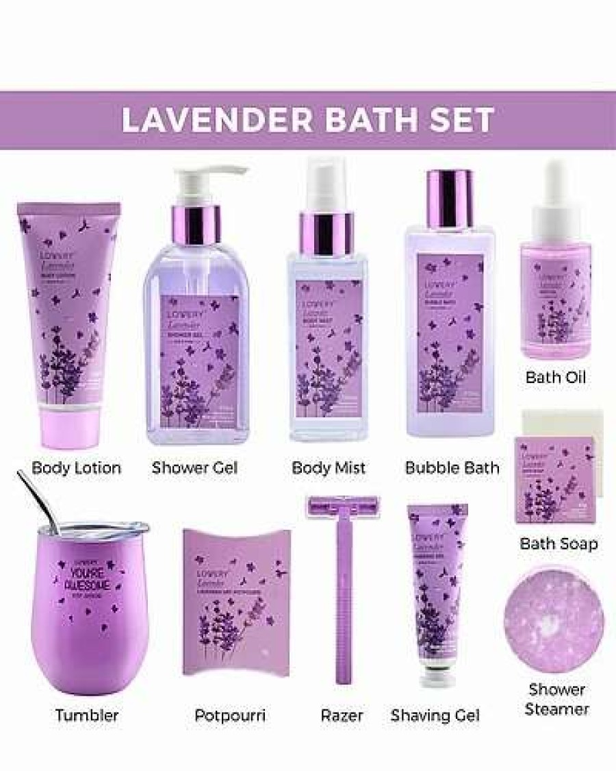 Bath & Body * | Lovery Lavender Bath & Body 12Pc Gift Basket Women