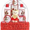 Bath & Body * | Lovery Home Spa Gift Basket Valentines Day Red Rose Bath And Body Scented Kit Women