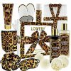 Bath & Body * | Lovery Leopard Design 17Pc Bath And Body Care Set, Luxury Relaxing Home Spa Gift Women