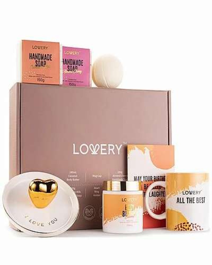 Bath & Body * | Lovery Happy Birthday Personalized Gift Box, 8Pc Unique Self Care Relaxing Spa Women