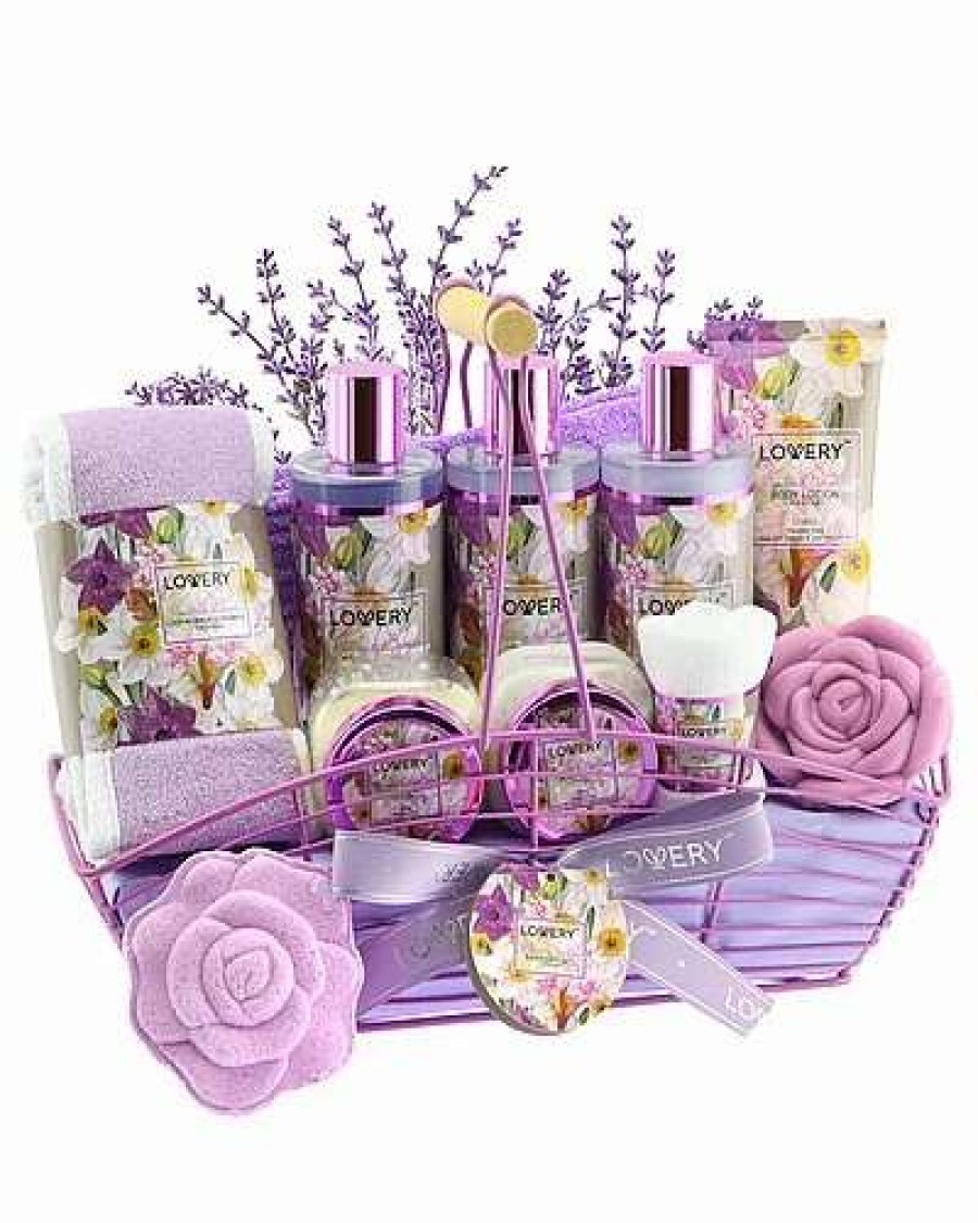 Bath & Body * | Lovery Body Care Gift Basket, 13Pc Vanilla Lavender Home Spa Set, Thank You Gift Women