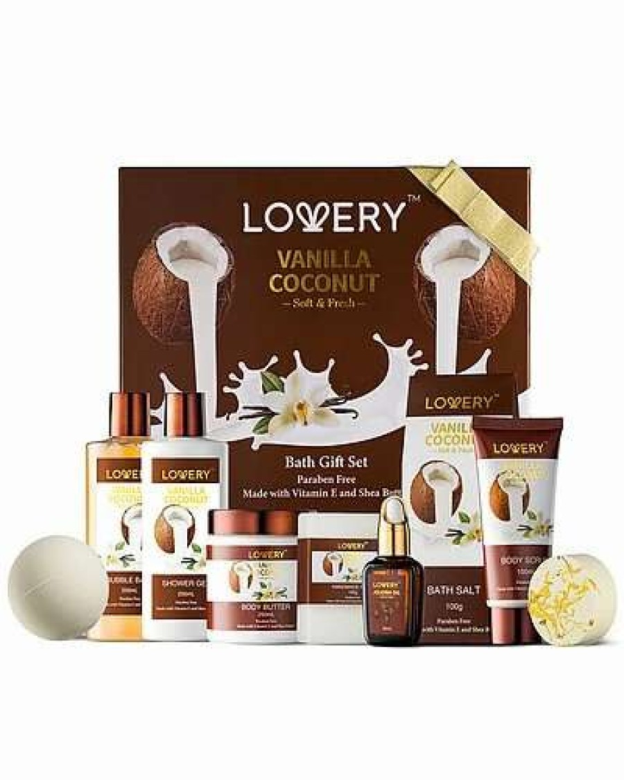 Bath & Body * | Lovery Bath & Body Spa Gift Set For Women & Men, 10Pc Vanilla Coconut Body Care