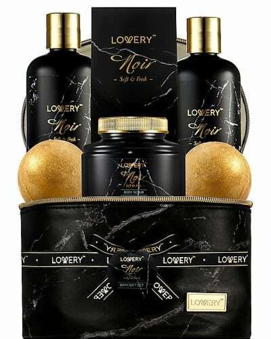 Bath & Body * | Lovery Deluxe Noir Bath And Body Kit With 24 Karate Gold Bath Bombs Relaxing Spa Bag Women