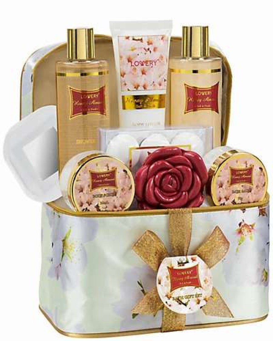 Bath & Body * | Lovery Bath & Body Gift Honey Almond Scent Beauty Essentials With Cosmetic Bag Women