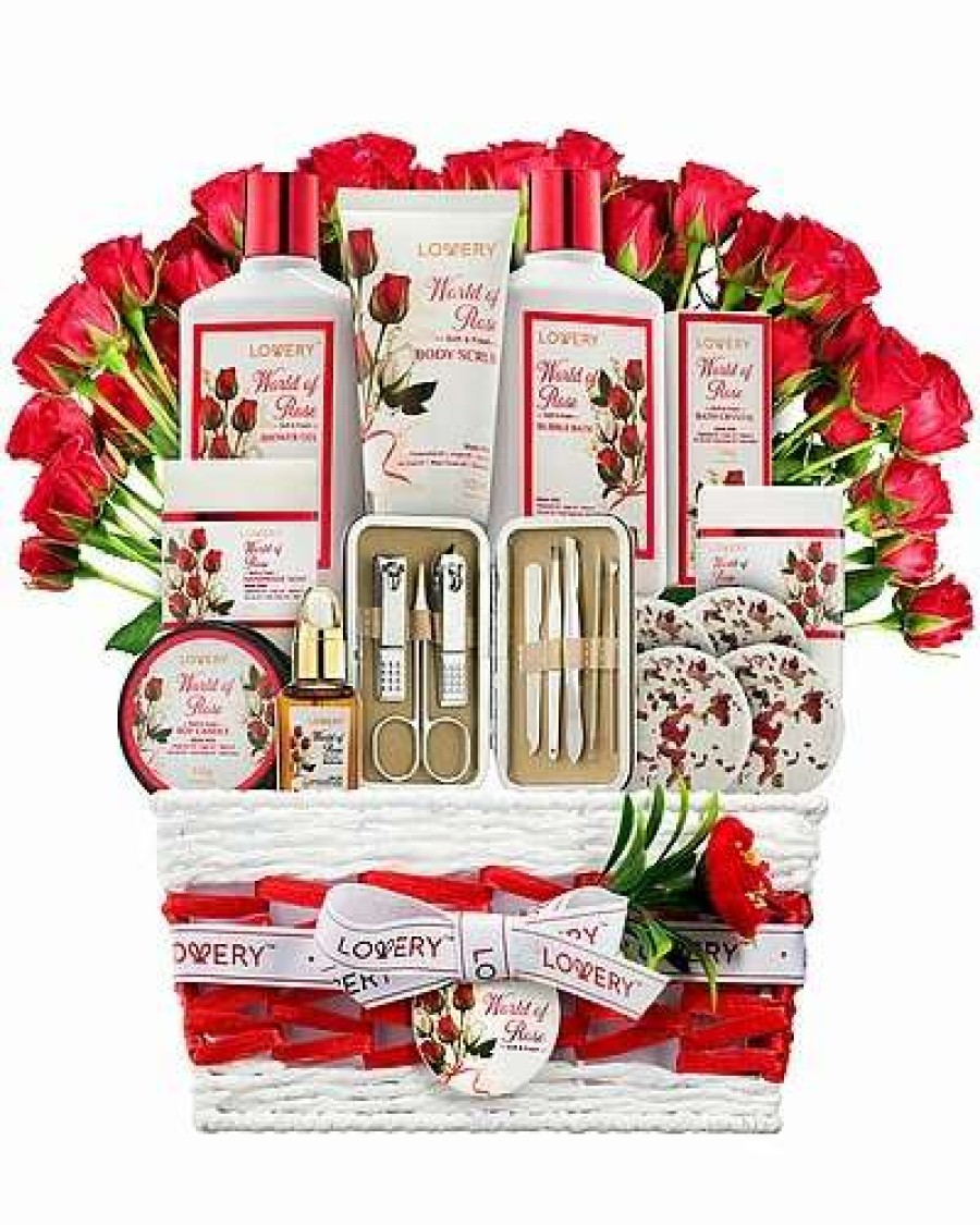 Bath & Body * | Lovery Red Rose 35Pc Bath & Body Spa Gift Women