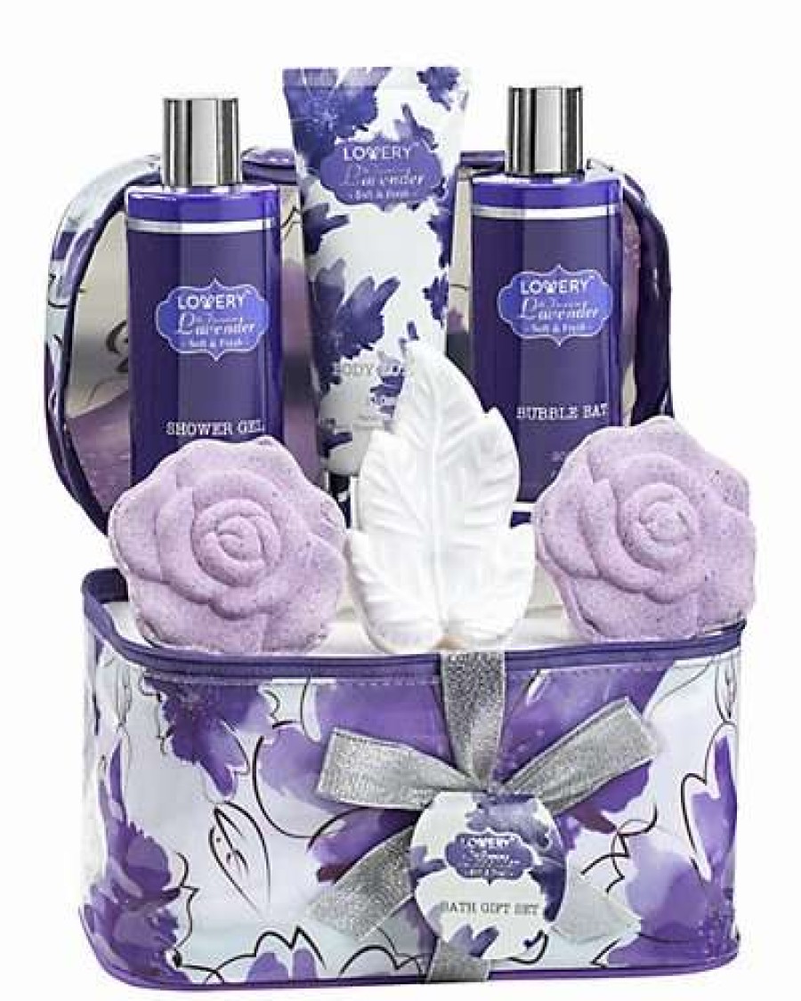 Bath & Body * | Lovery Bath & Body Gift Set Lavender & Jasmine Home Spa Set With Cosmetic Bag Women