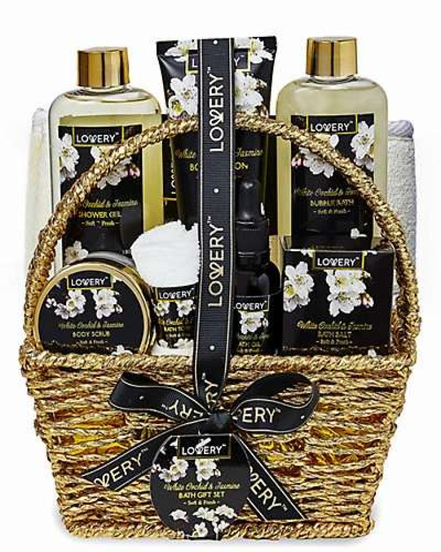 Bath & Body * | Lovery 9Pc White Orchid Self Care Gift Basket Women