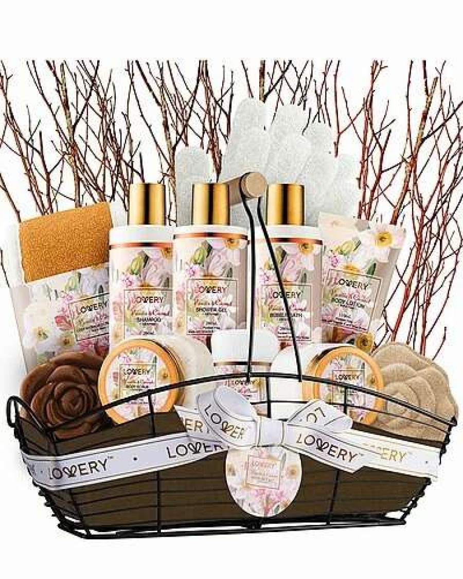 Bath & Body * | Lovery Vanilla Coconut Bath And Body Gift Set, 13Pc Home Spa Birthday Basket Women